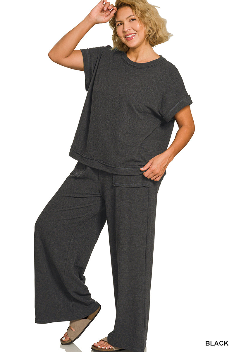 CTCP-3462X5 Curvy Solid Pants Set