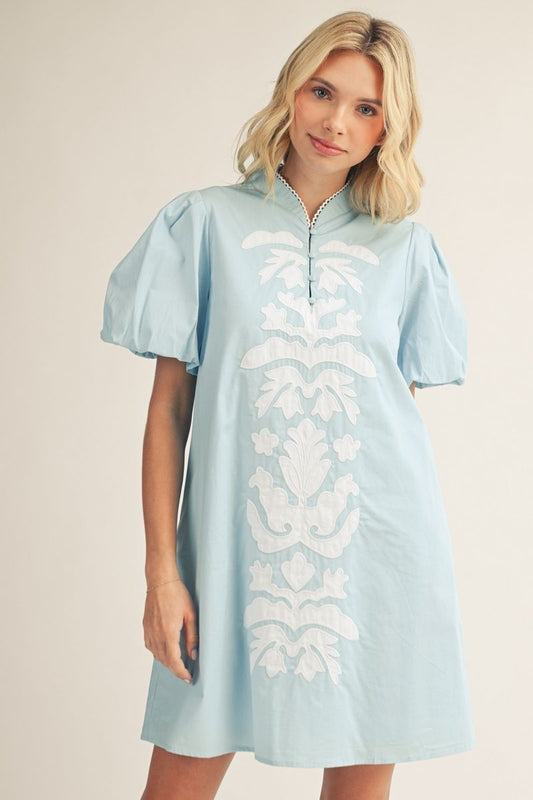 H50753 Baroque Detail Shift Dress