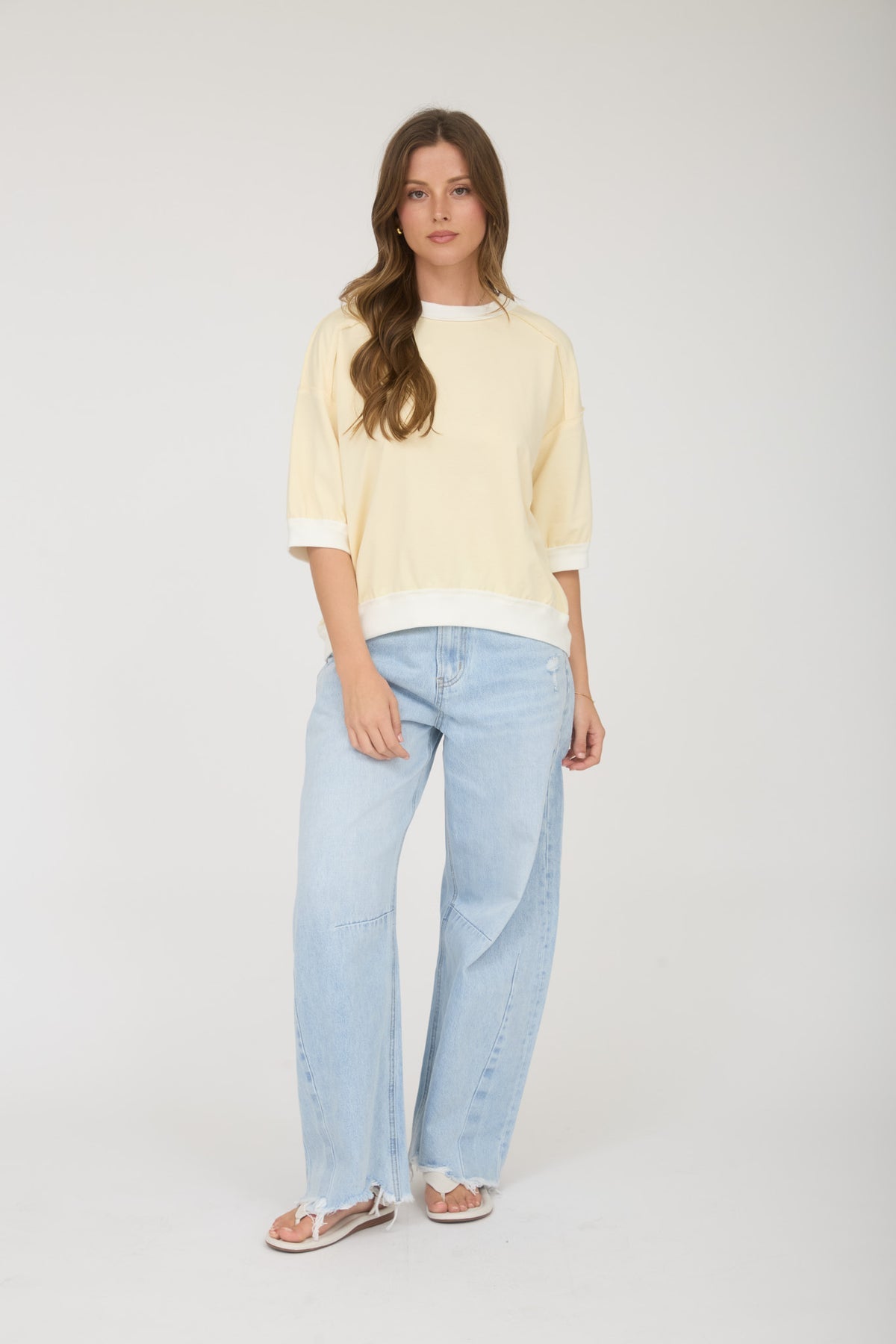 J6ST1038 Raglan 3/4 Sleeve Top