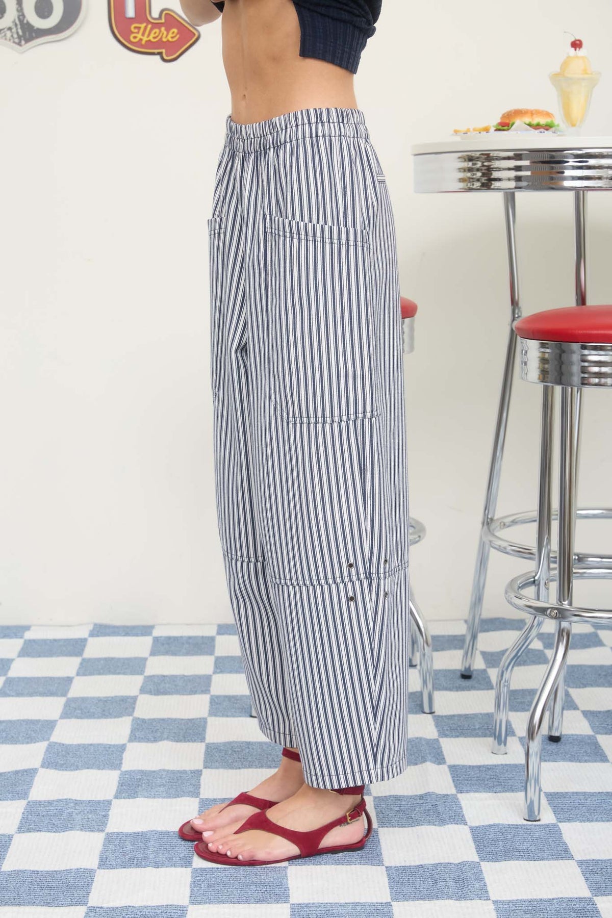 J6SP1010 Stripe Wide Leg Pants