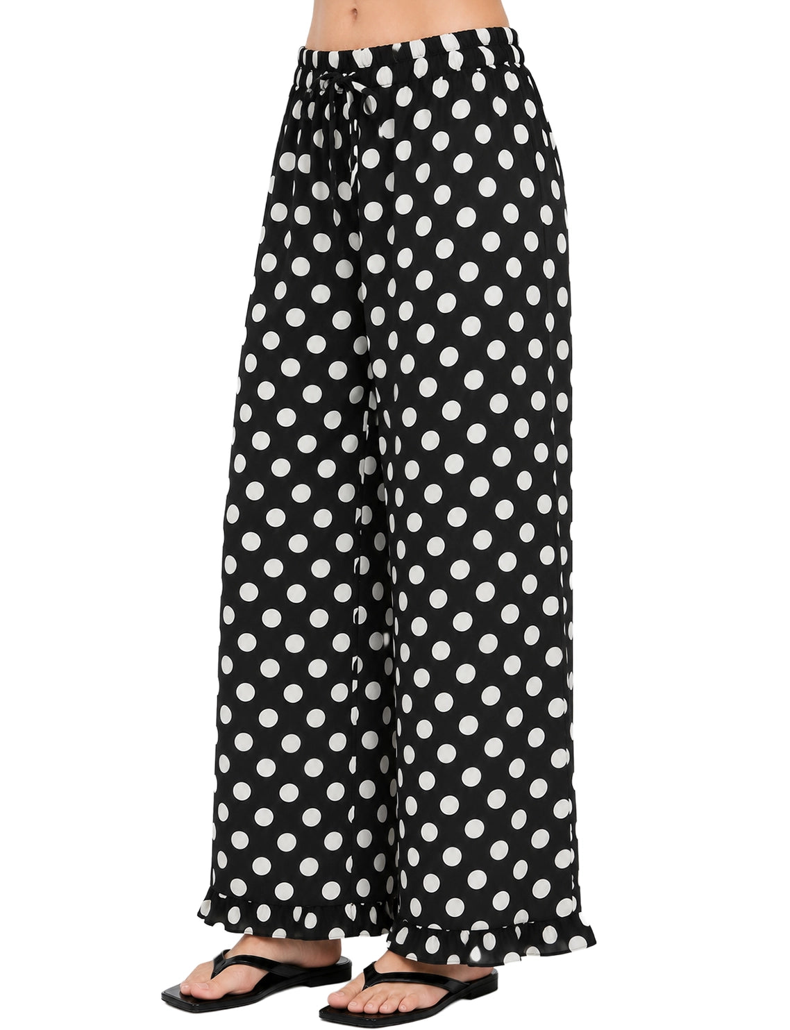 6P1534PK-PLUS Curvy Polka Dot Ruffle Pants