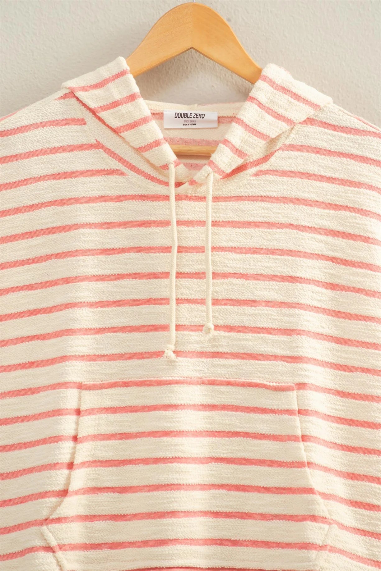 DZ26A755 Striped Hooded Top with Pocket