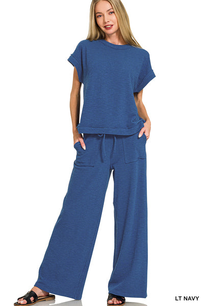 CTCP-3462Y Solid Pants Set