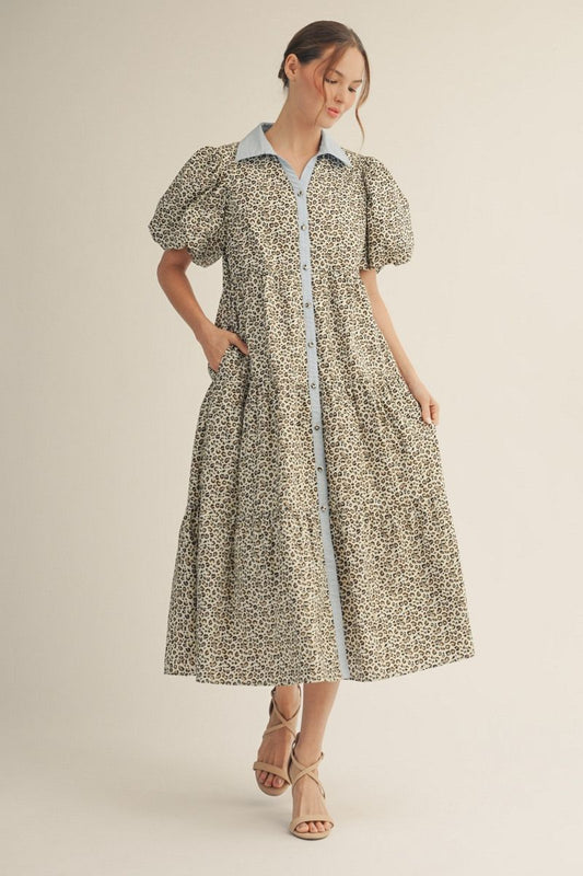 S7000 Leopard Midi Dress