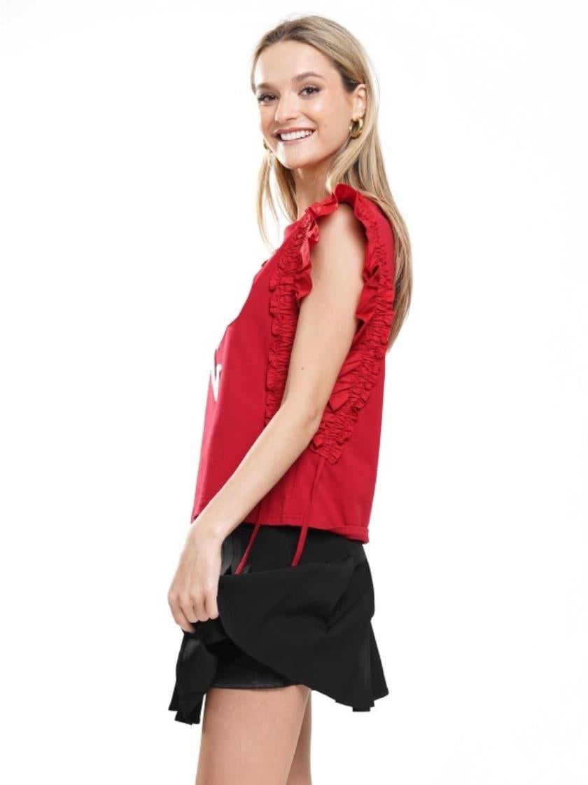 T240267 Elephant Shirring Sleeve Top