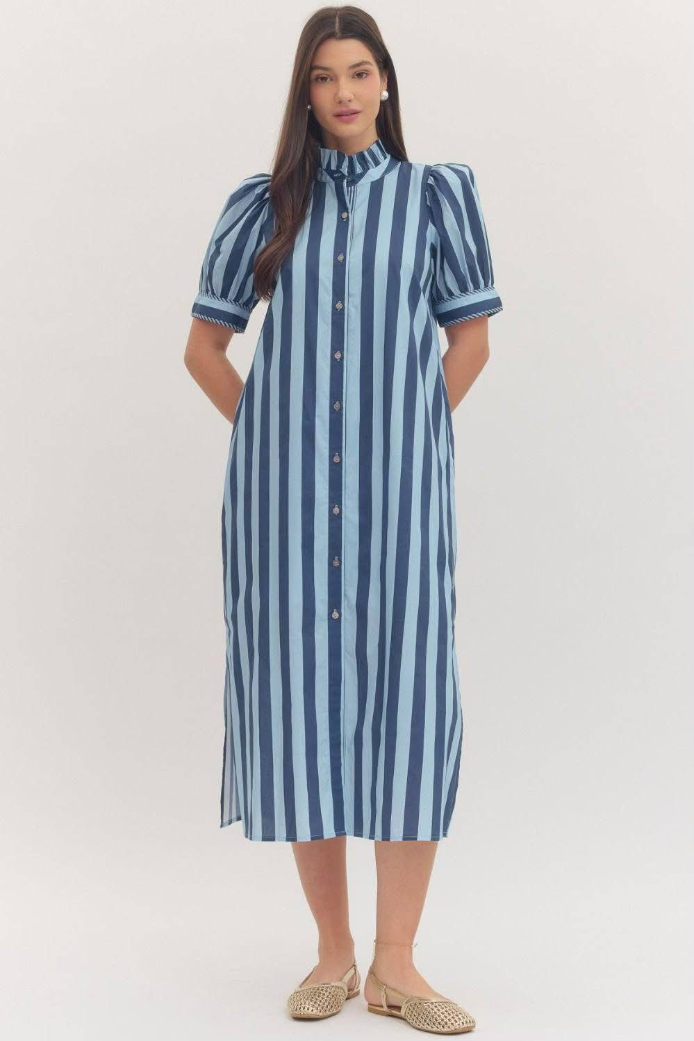 D29777 Stripe Midi Dress