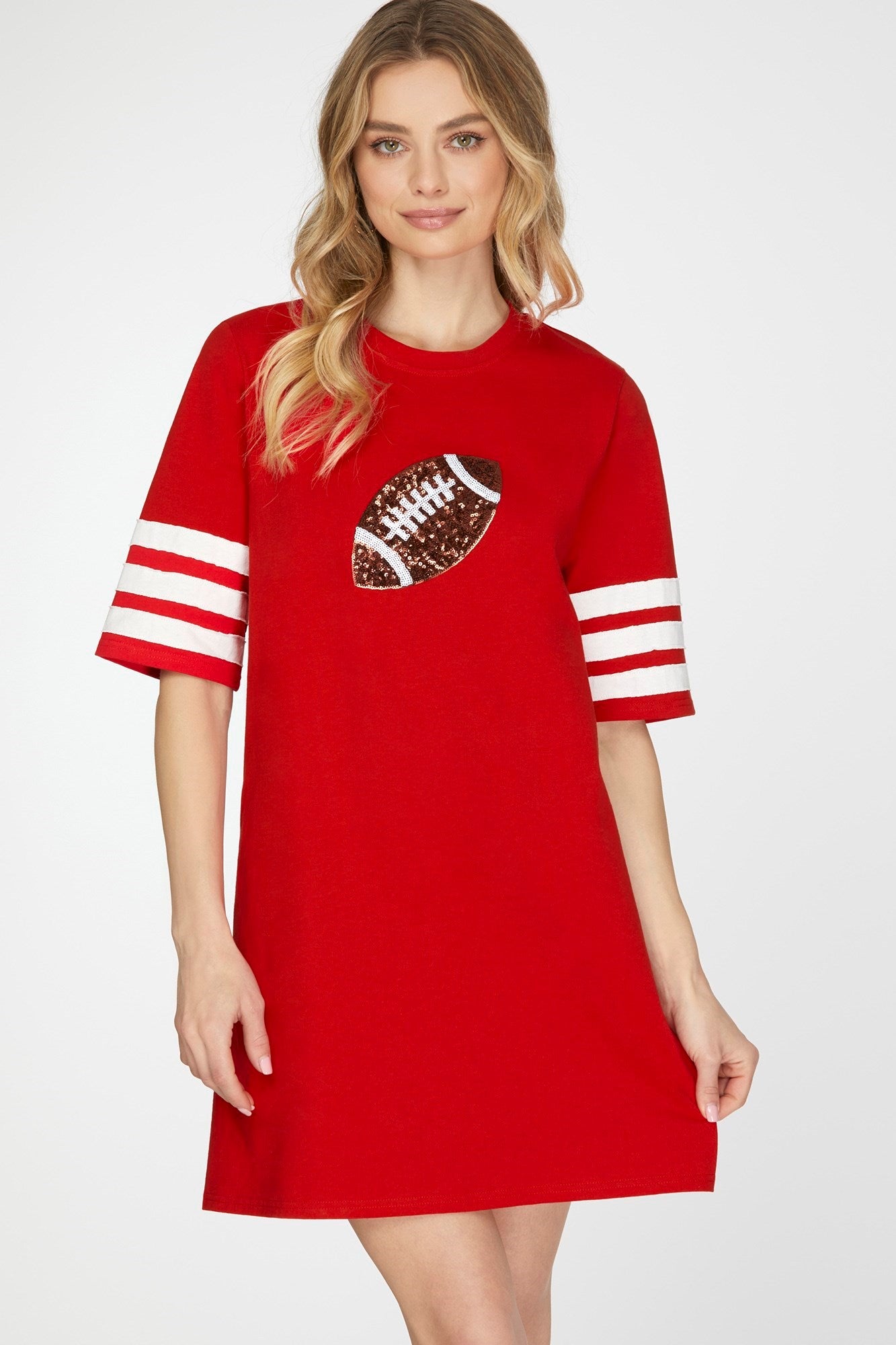SY6691 Game Day Football Patch Dress