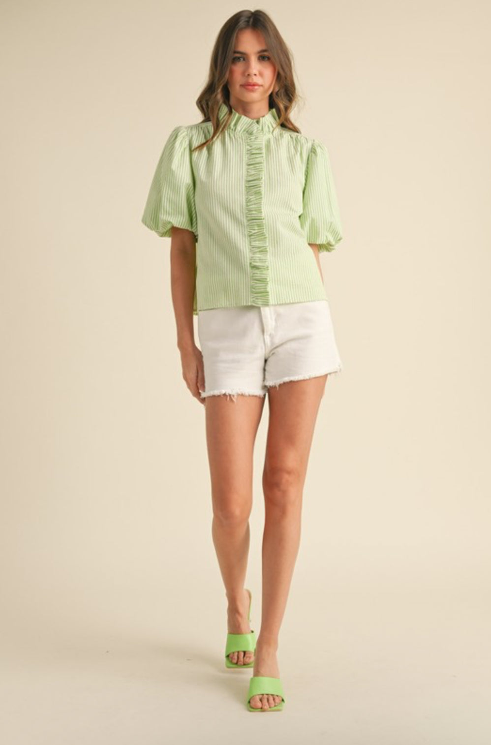 MTP3750 Ruffled Button Down Top