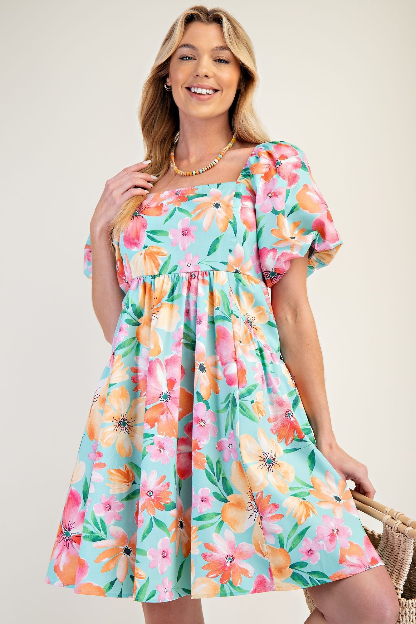 ED23985A Floral Printed Dress