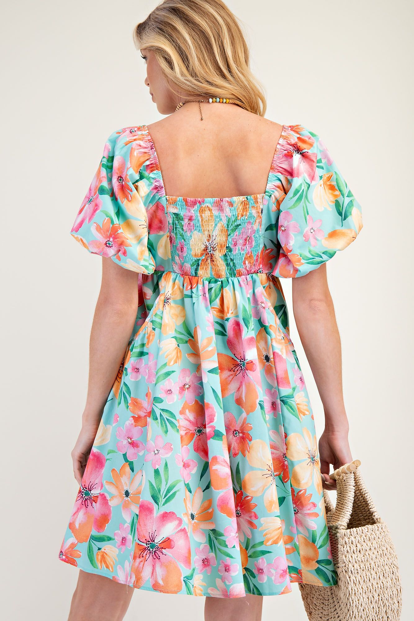 ED23985A Floral Printed Dress