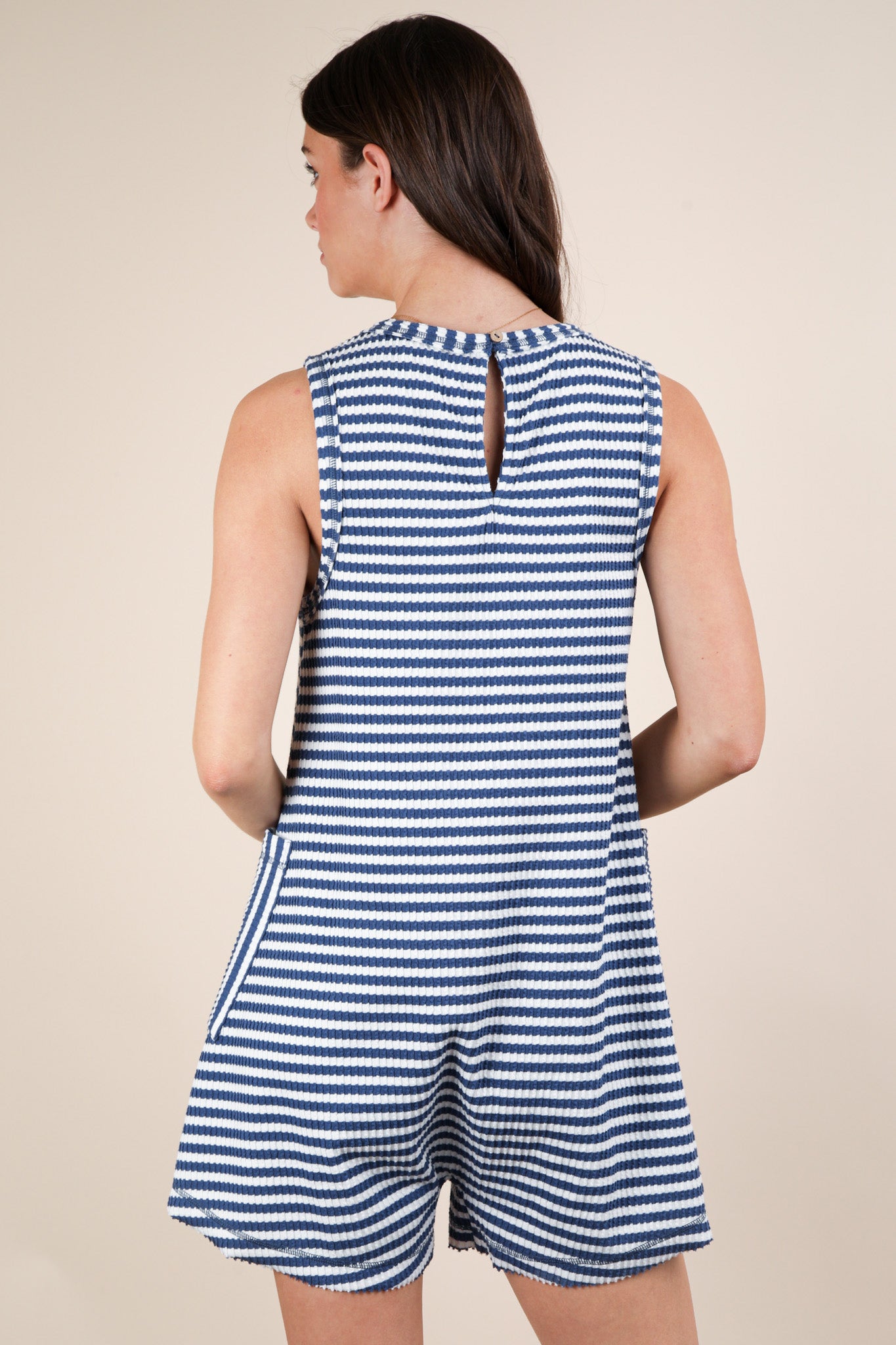 NP70744 Striped Sleeveless Romper