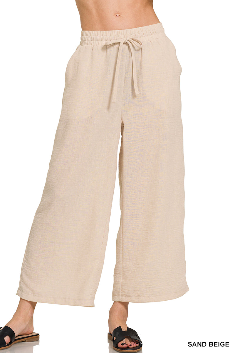 QP-7164D4 Woven Cropped Pants