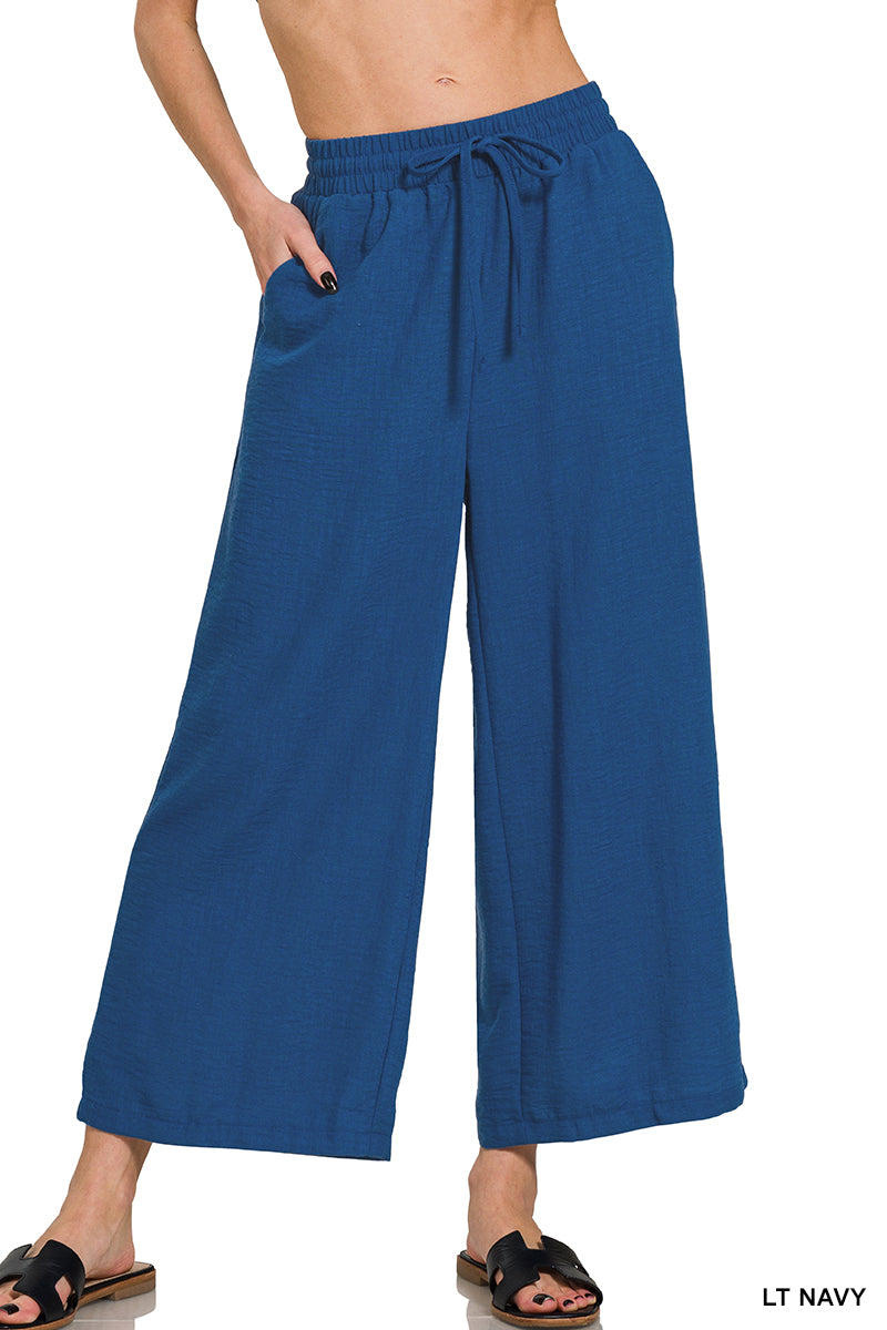 QP-7164D4 Woven Cropped Pants