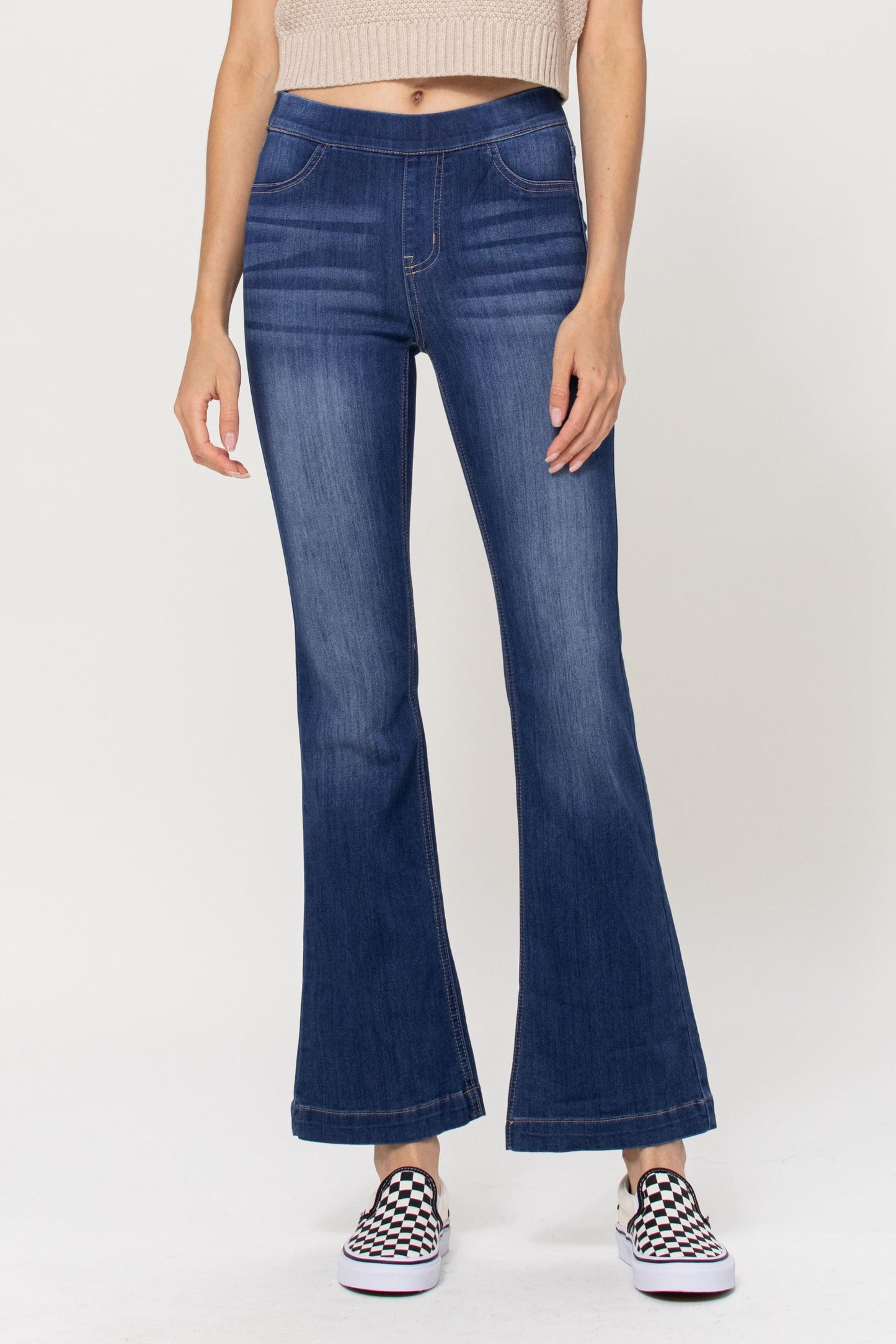 AB35324DK-30 Petite Dark Denim Flare Jeggings