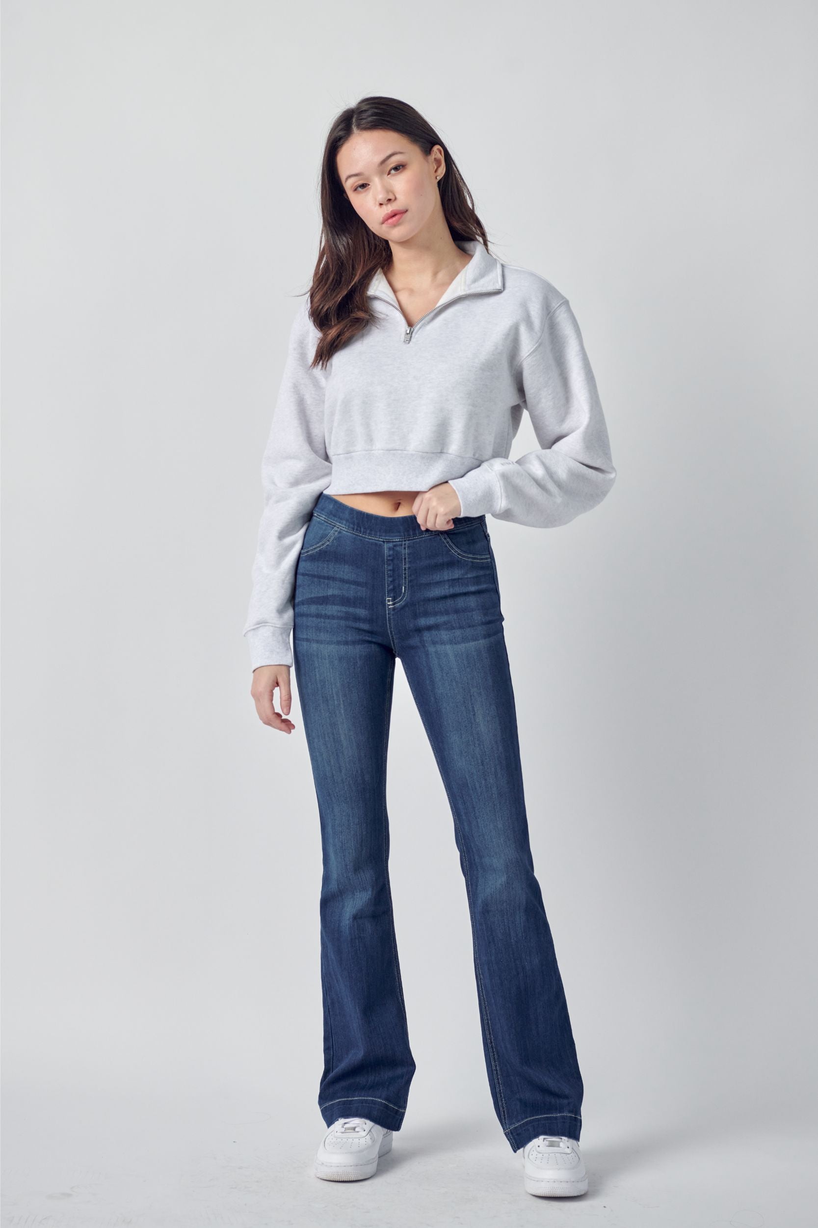 Dark Blue Flared Jeans – Amoli Clothing