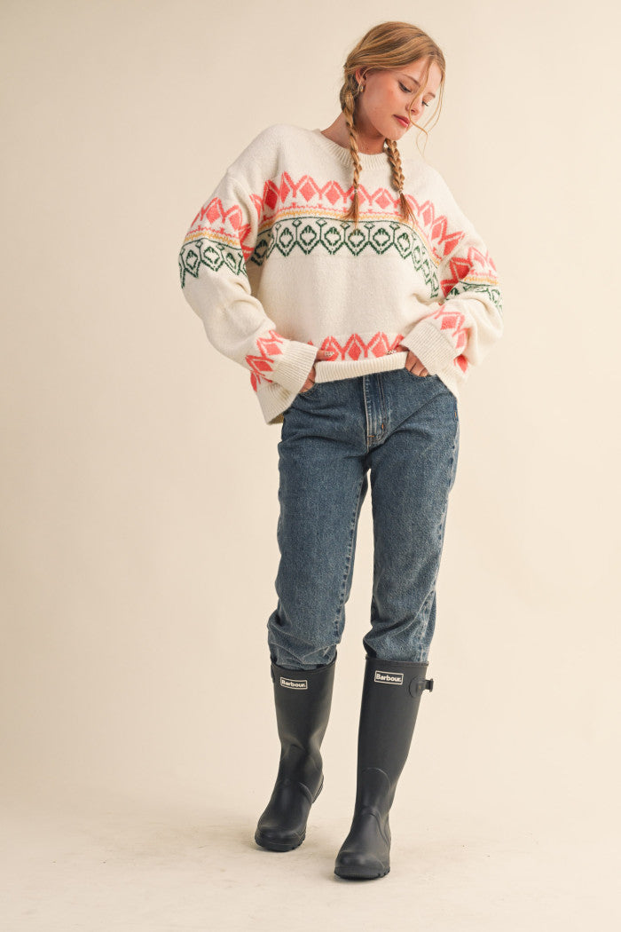 MSW11206 Geometric Knit Sweater