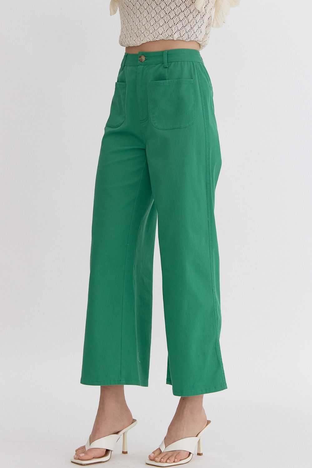 P23528 High Waisted Wide Leg Pants