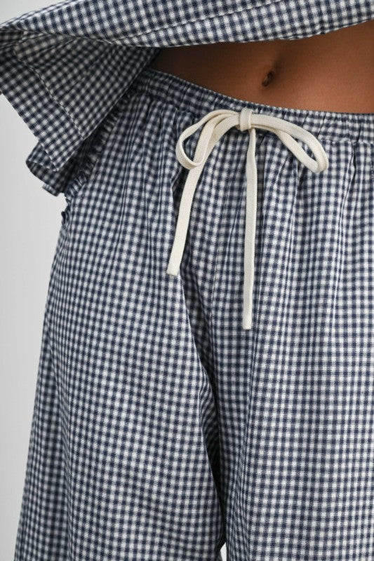 BMP8476 Striped Ruffle Hem Pants