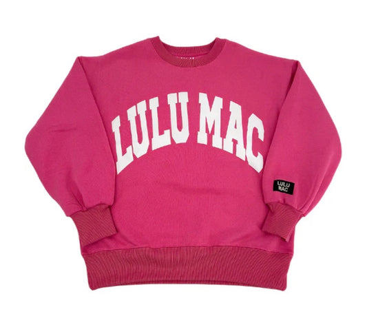 LuLu Mac Hot Pink/White Puff Sweatshirt