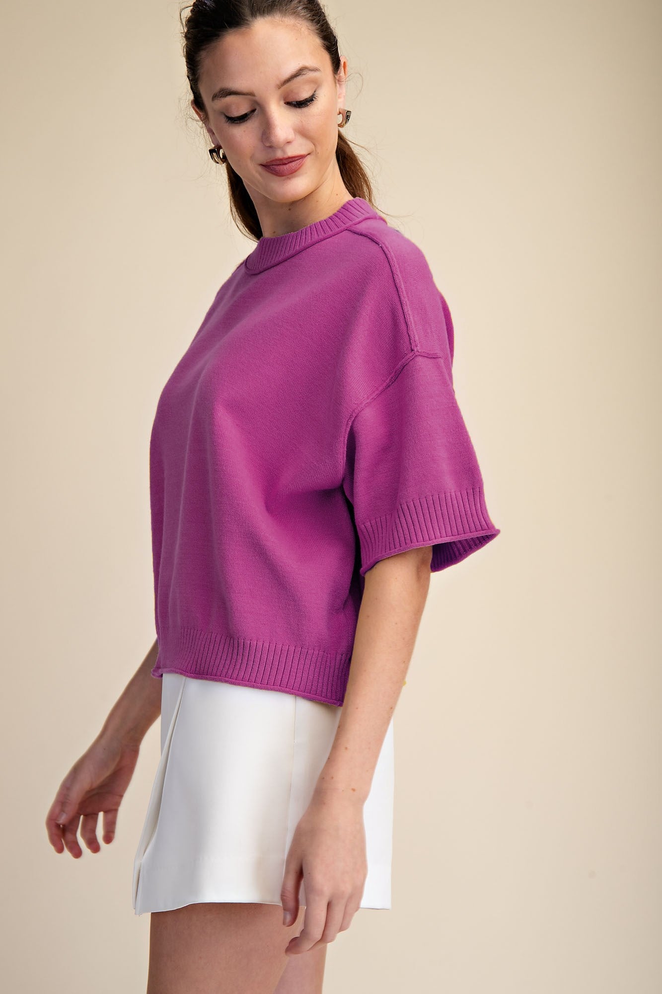 SW8221 Elbow Length Sweater Top