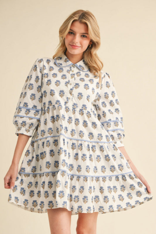 H12171 Floral Print Dress