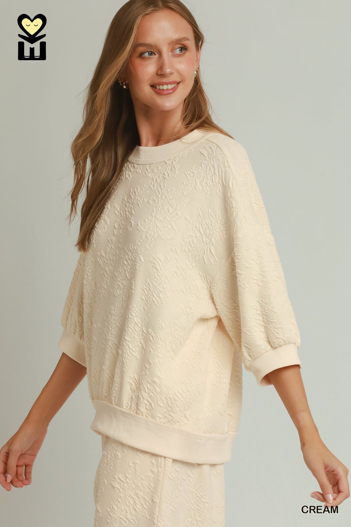H1187-T Textured Jacquard Pullover