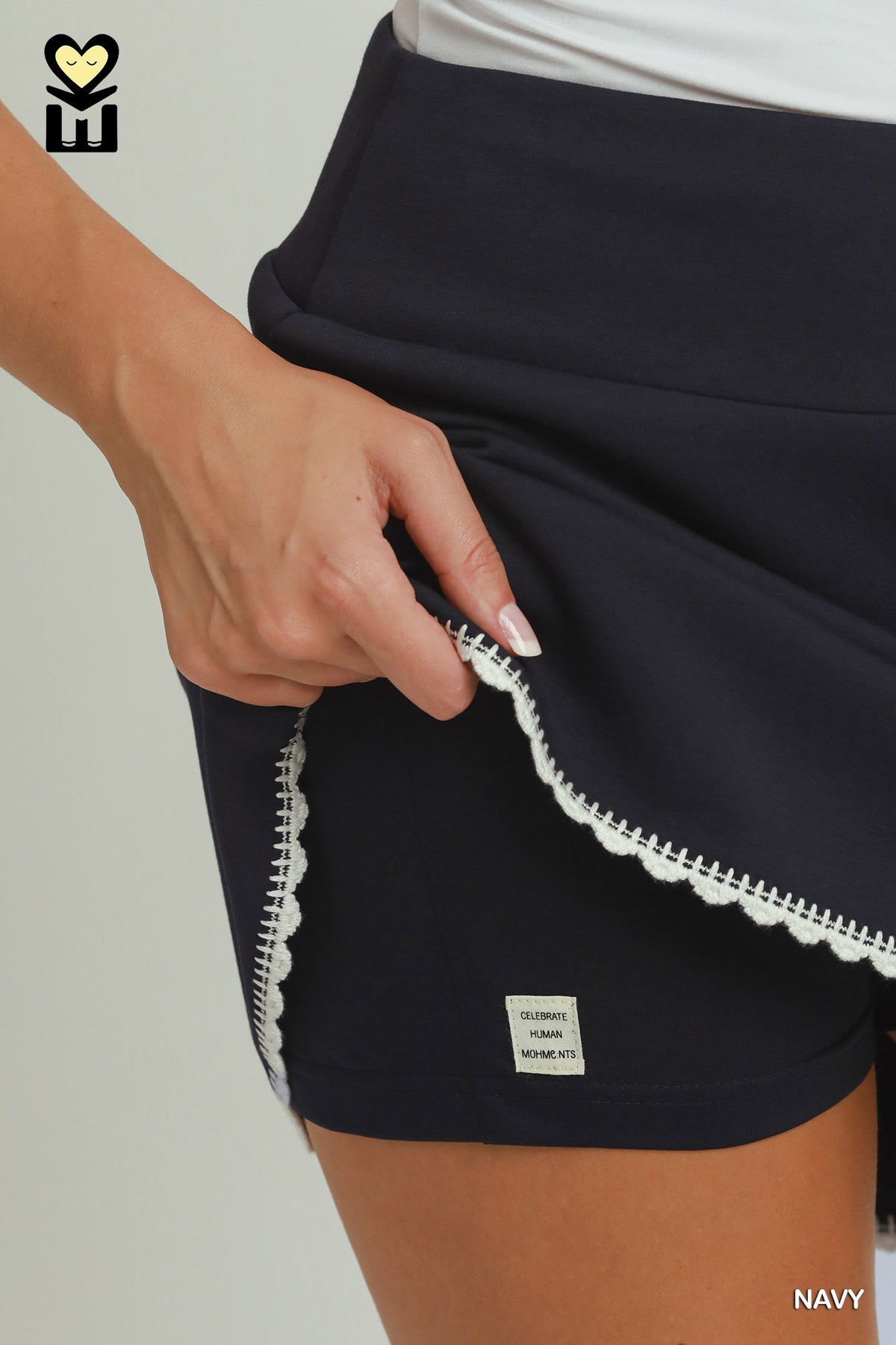 H1129-S Crochet Hem Skort