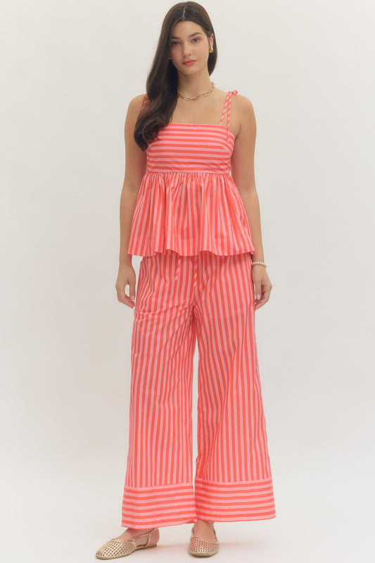 P30507 Striped Wide Leg Pants