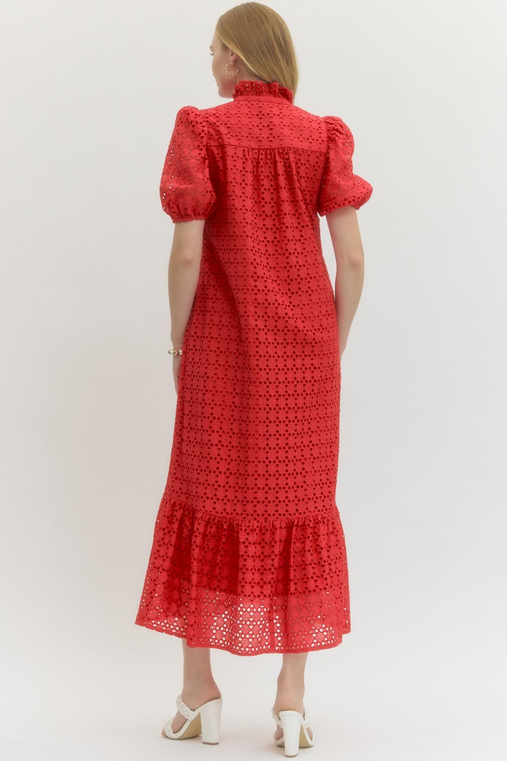 D29377 Eyelet Midi Dress