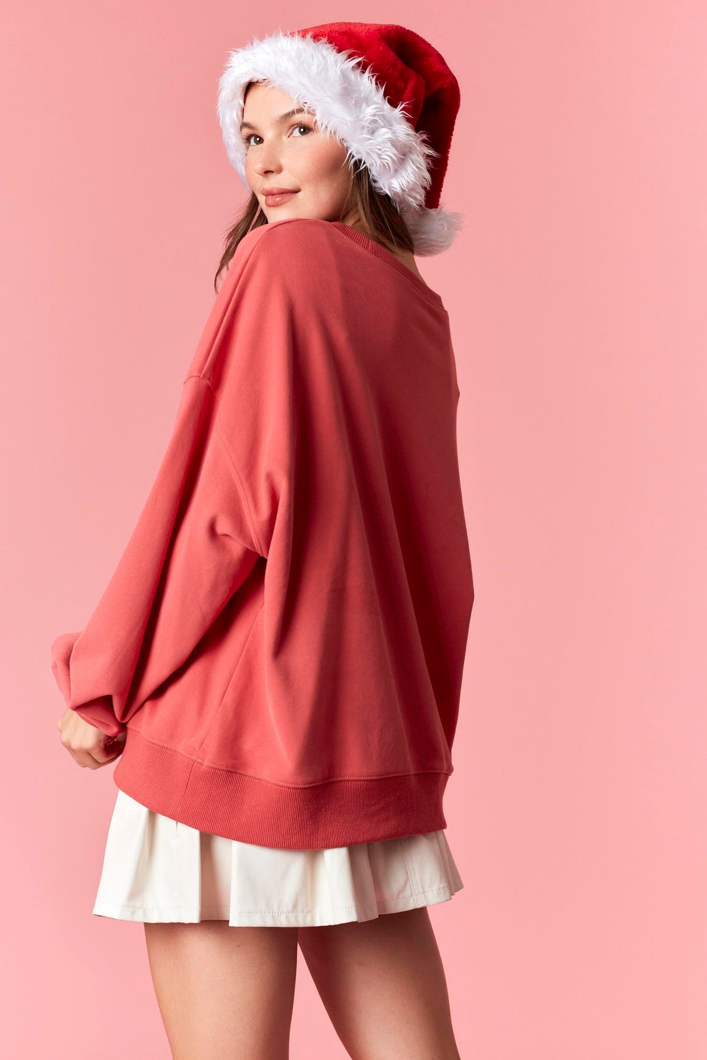 IKT300394-01 Christmas Printed Corduroy Sweatshirt