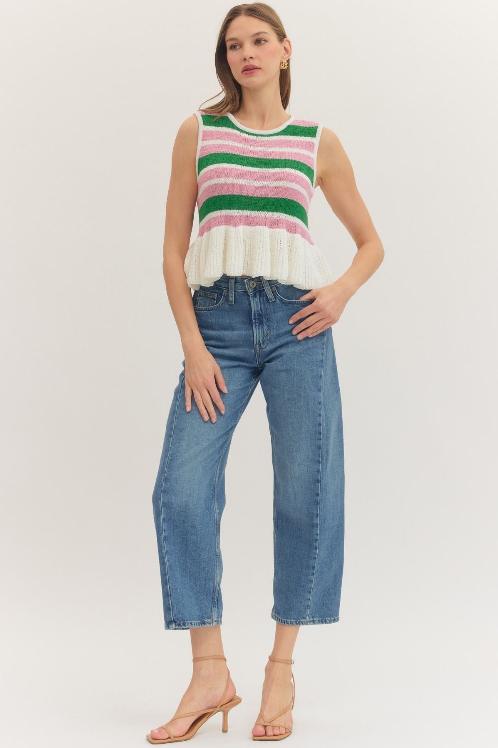 T31560 Striped Sleeveless Top