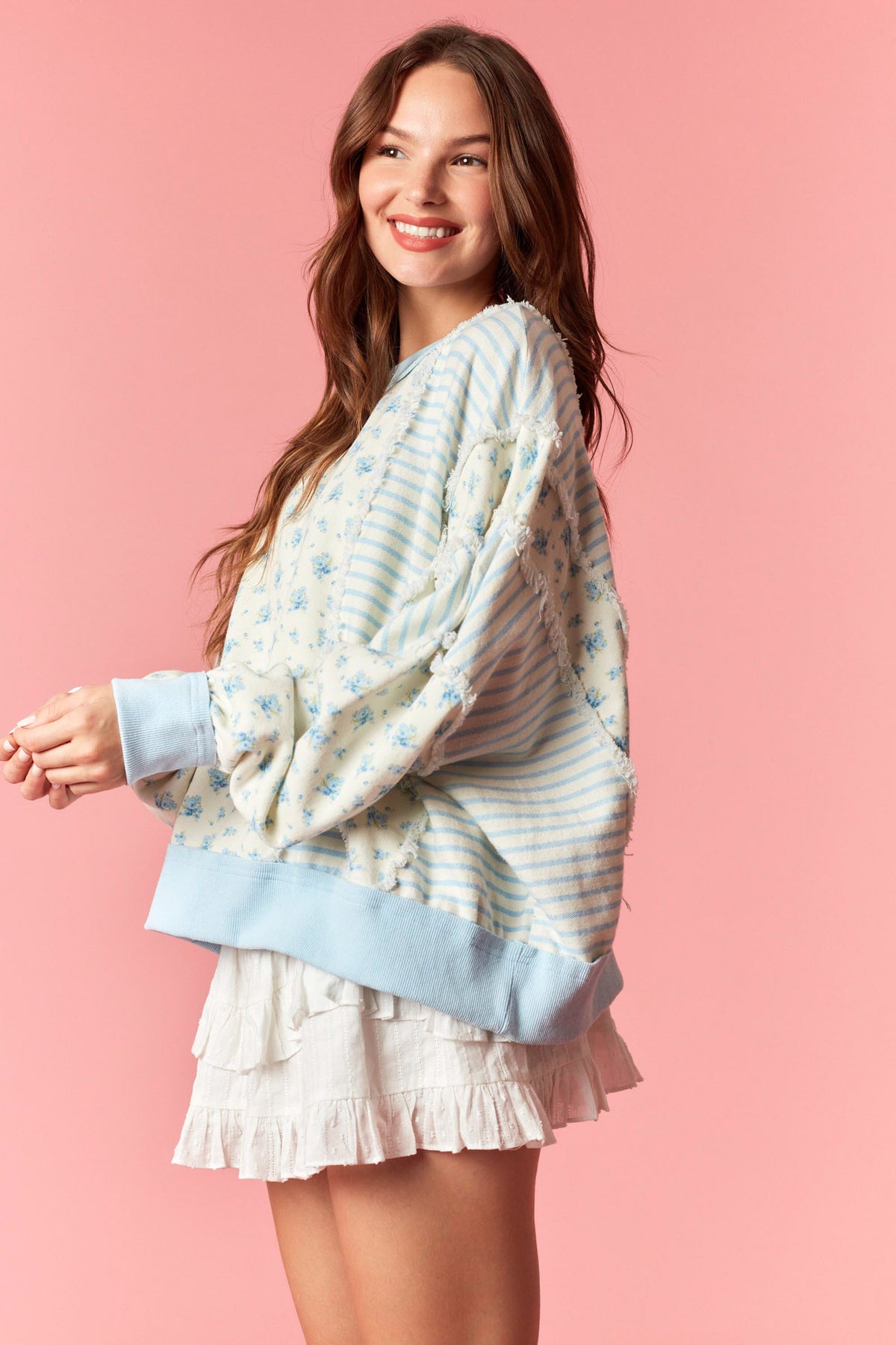IKT200775-01 Shabby Chic Oversized Sweatshirt