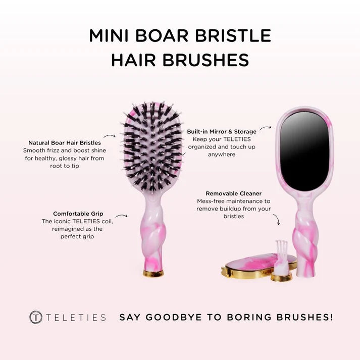 TELETIES Mini Boar Bristle Hair Brush