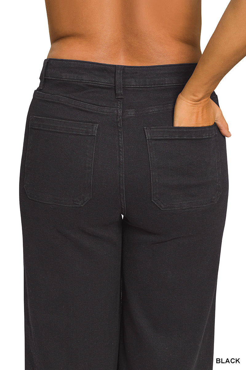 DYP-9558BBX Curvy Wide Leg Pintuck Jeans
