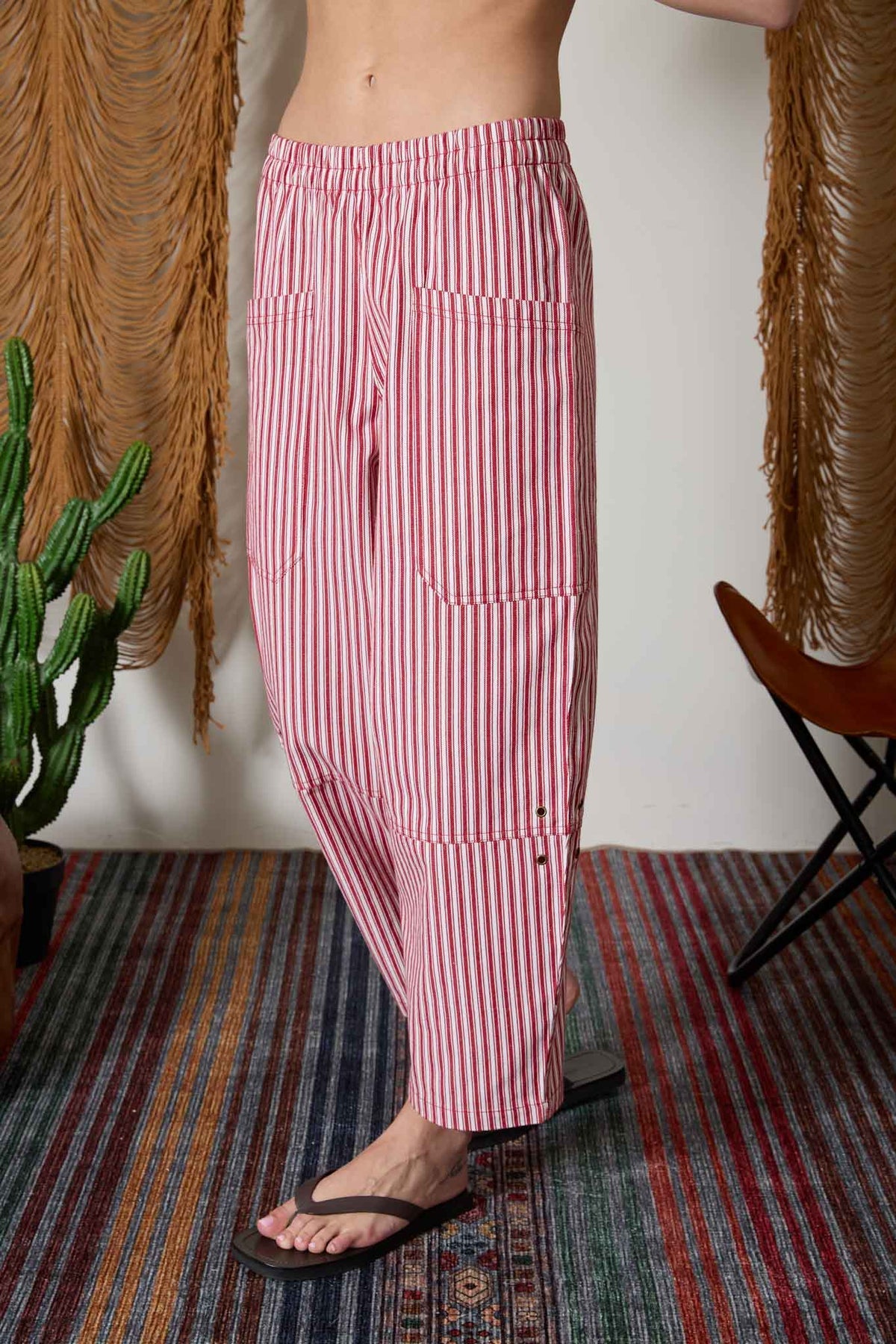J6SP1010 Stripe Wide Leg Pants