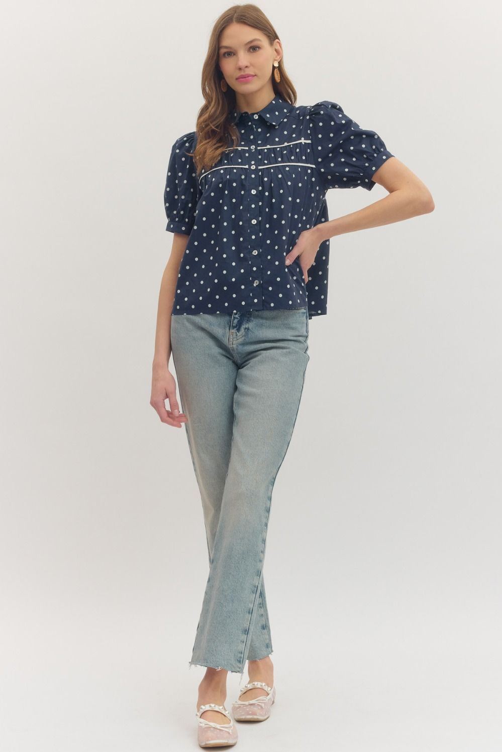 T30955 Polka Dot Top