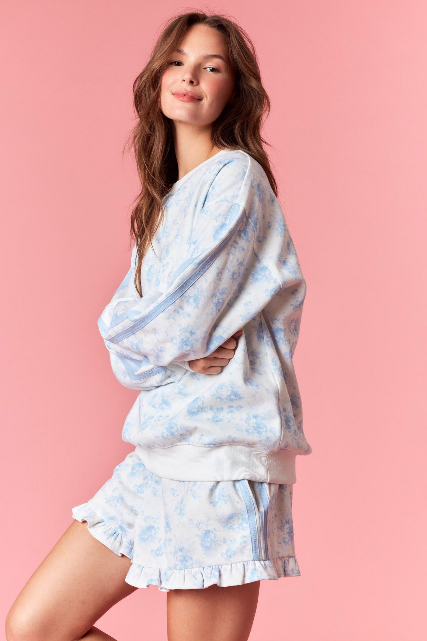 IKT300538-01 Floral Printed Sweatshirt