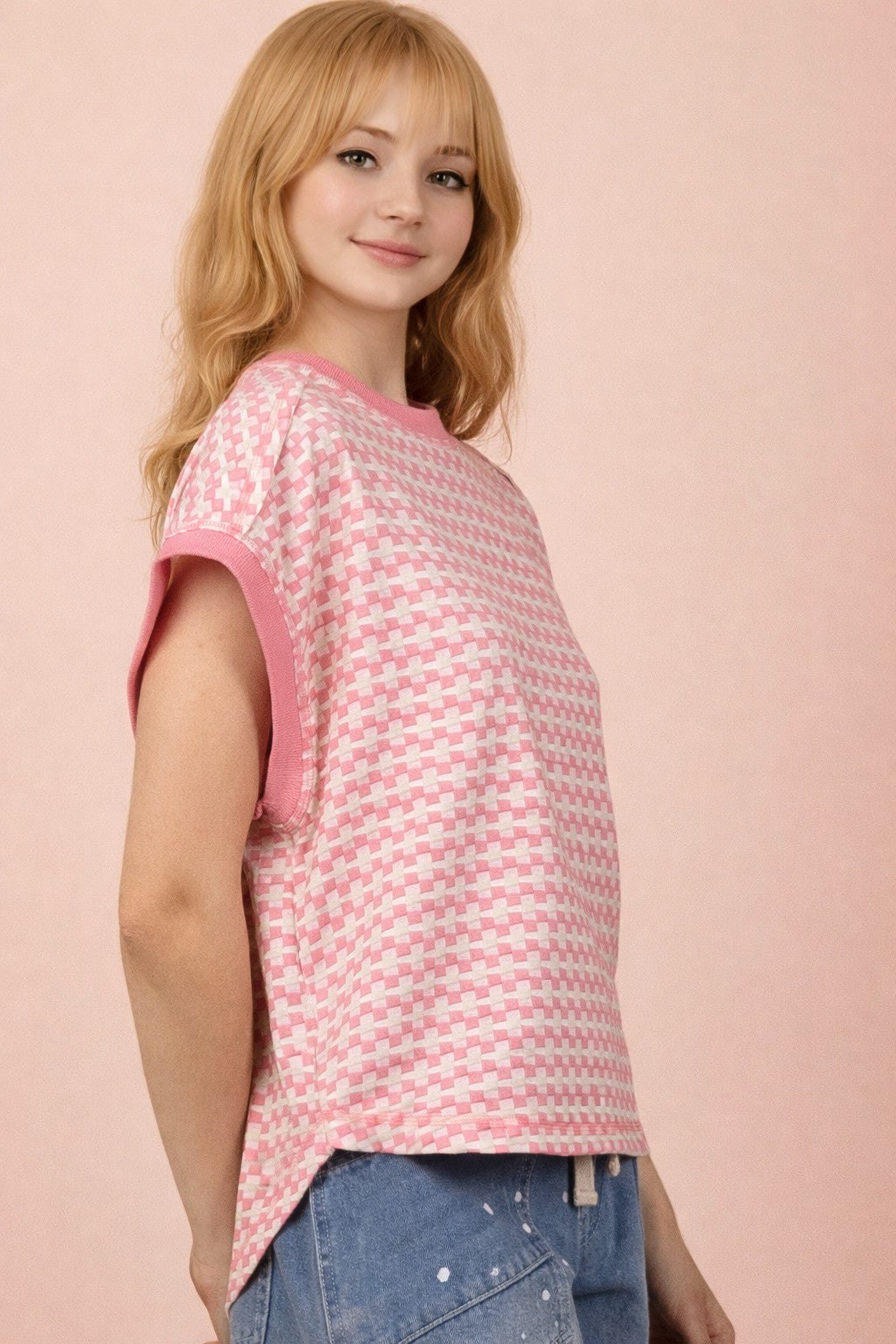 NT12607 Textured Casual Top