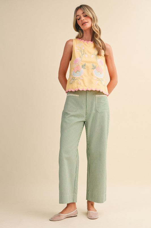 MP4663 Striped Wide Leg Pants