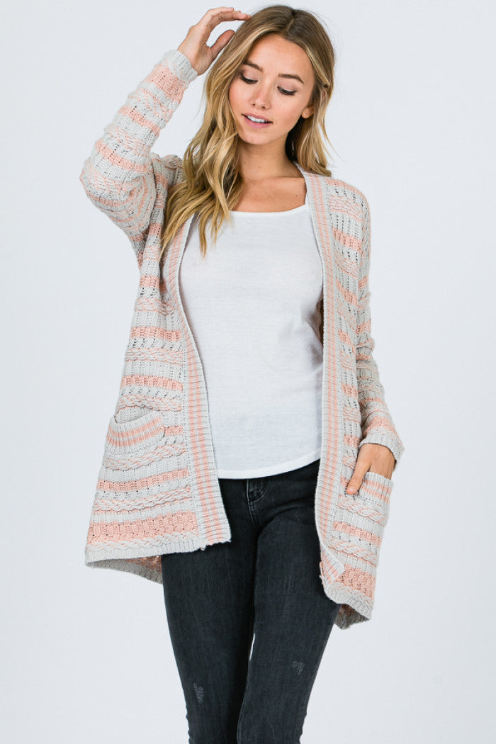 MSW7248 Striped Cardigan