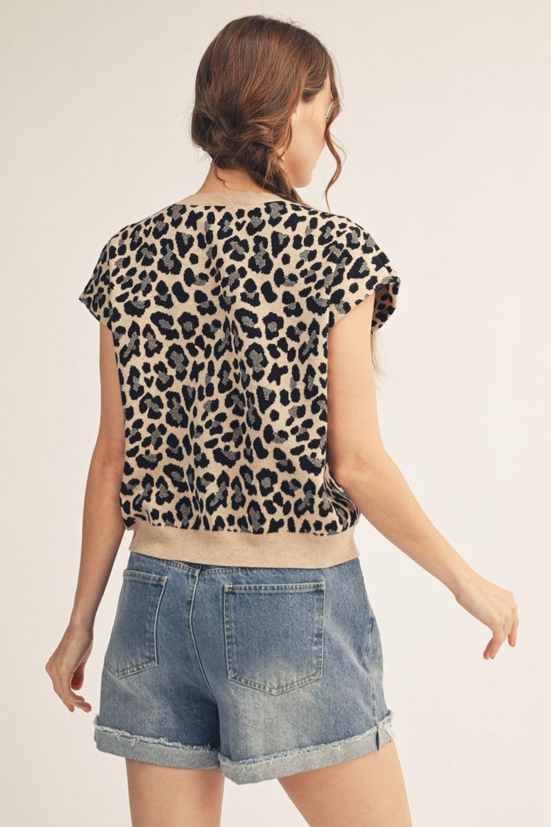 G15760-1-SWEATER Leopard Sweater Top