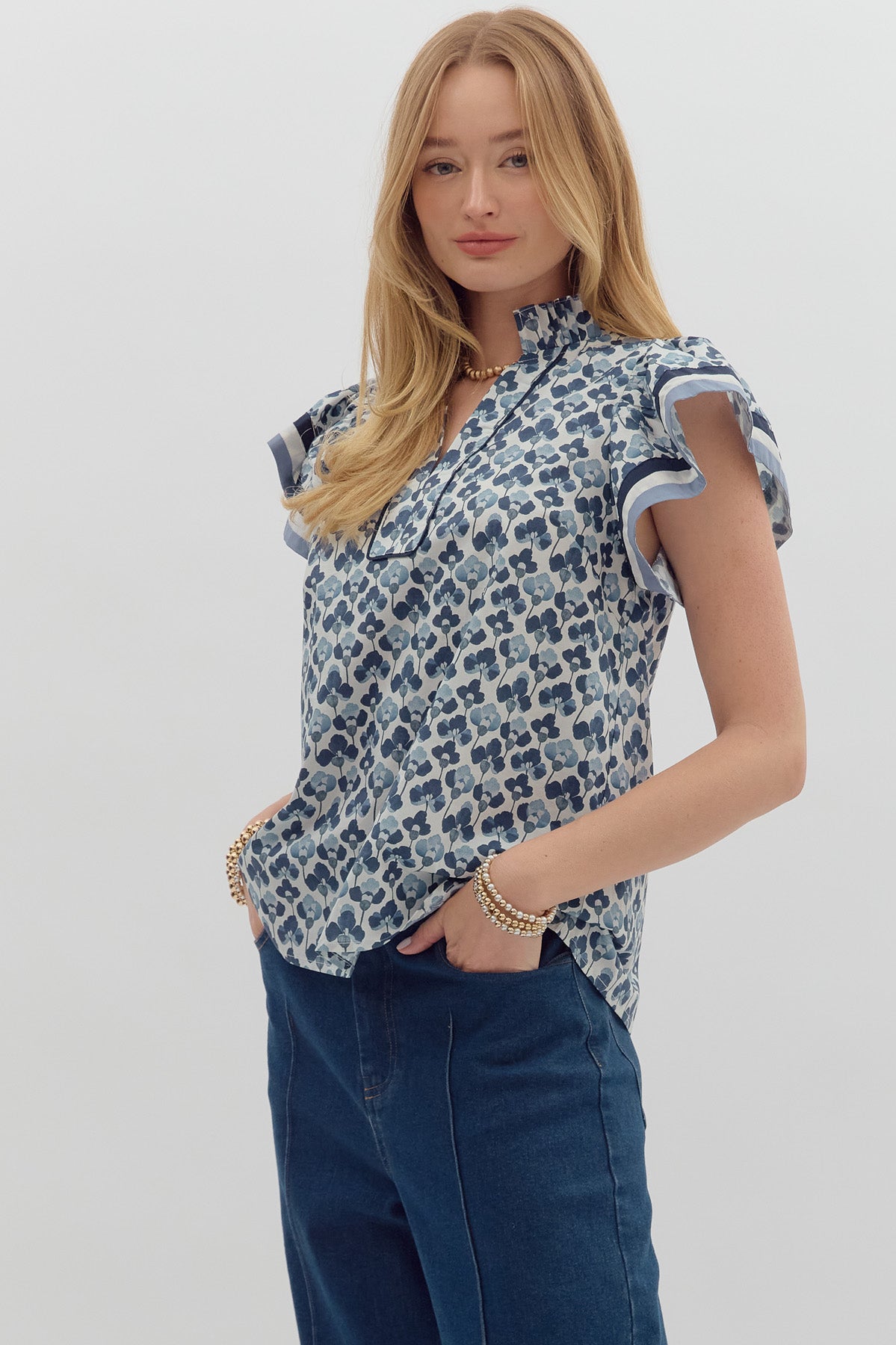T27402 Floral Print Top