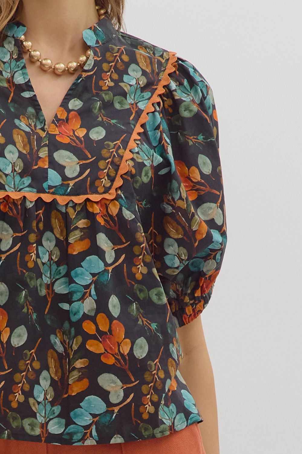 T27474 Botanical Print Top