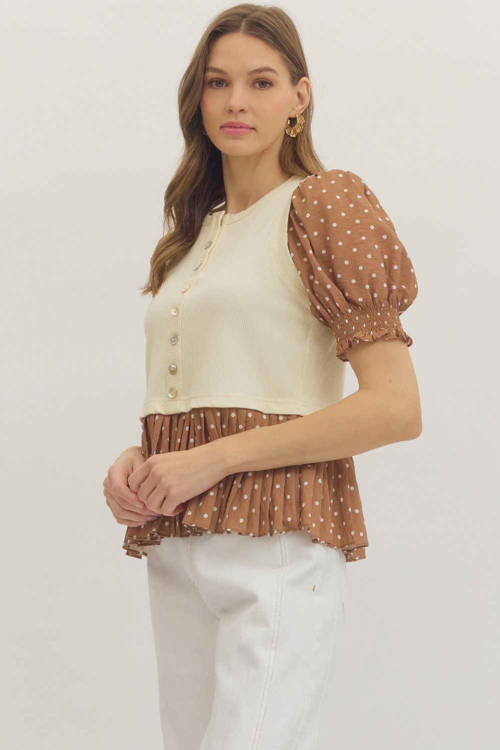T31448 Polka Dot Top