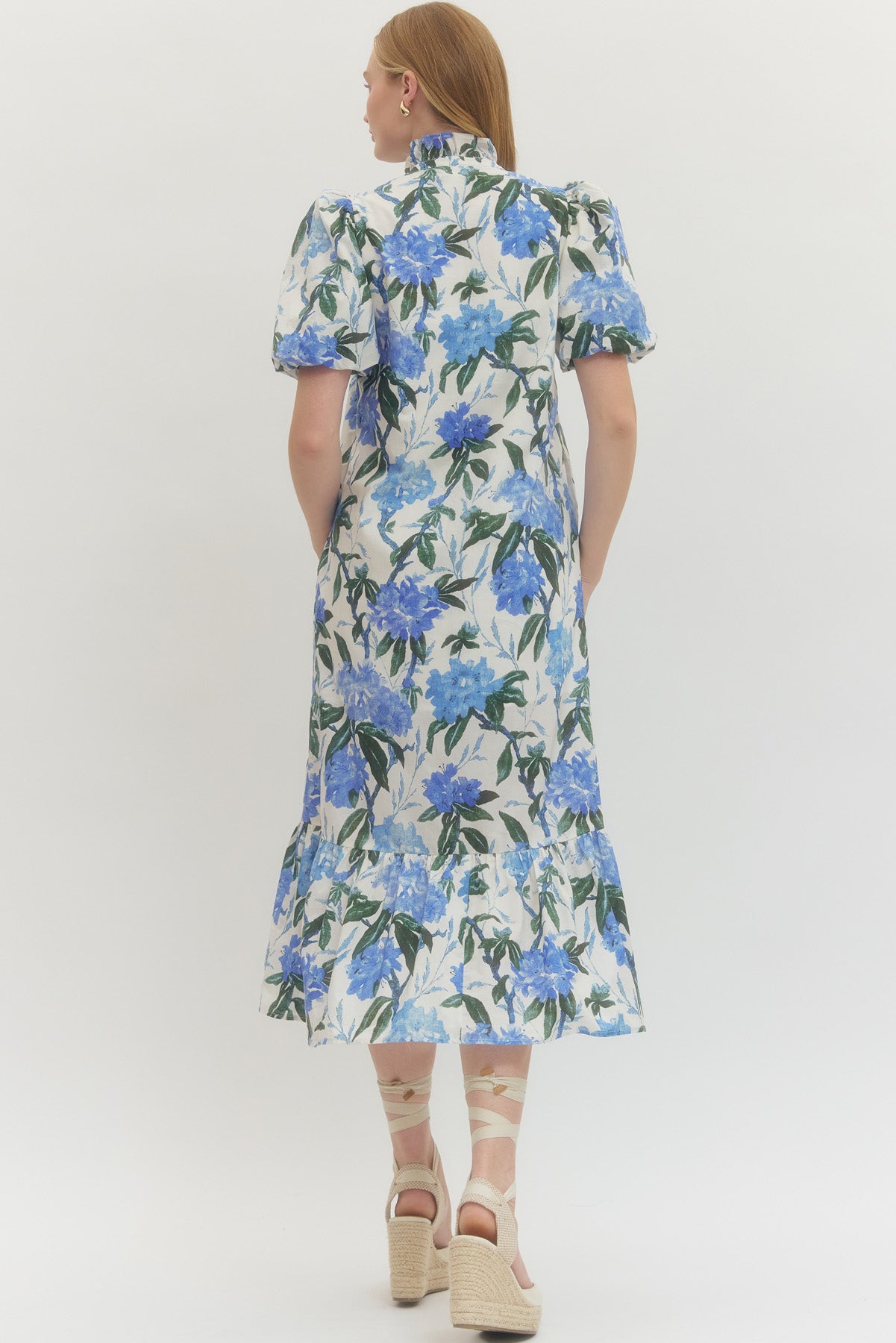 D28776 Floral Print Midi Dress