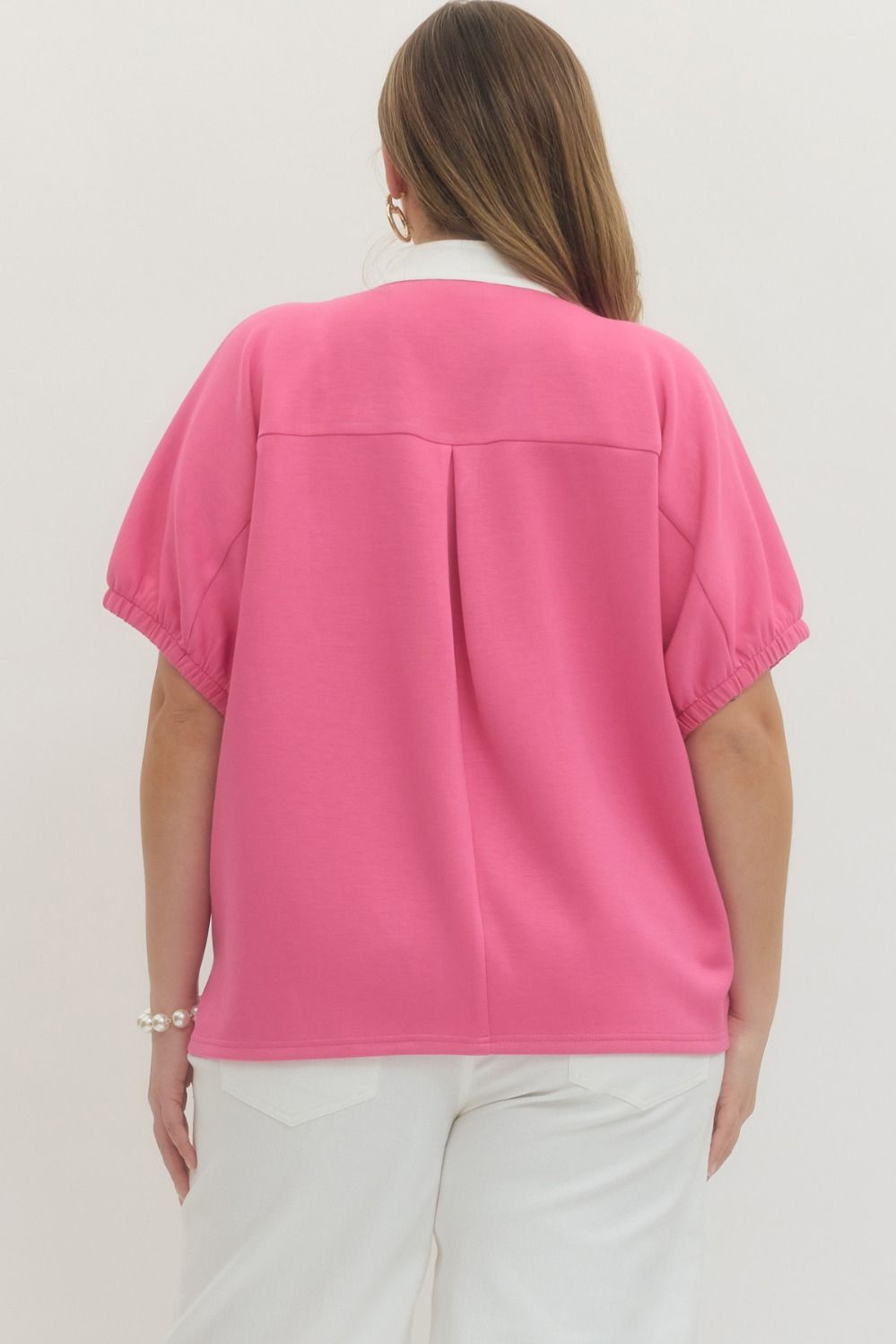 T29735P Curvy Solid Short Sleeve Top