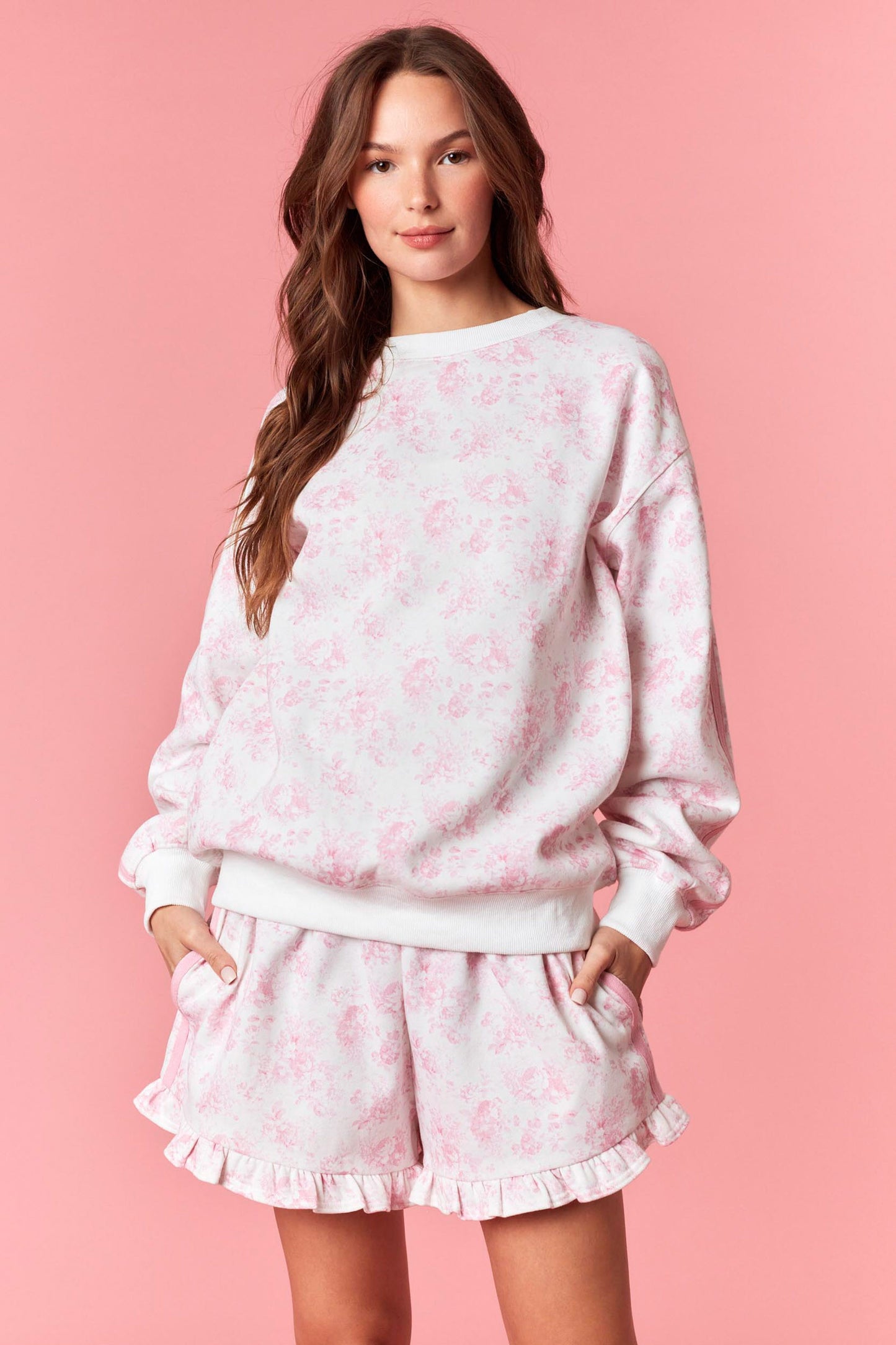 IKT300538-01 Floral Printed Sweatshirt