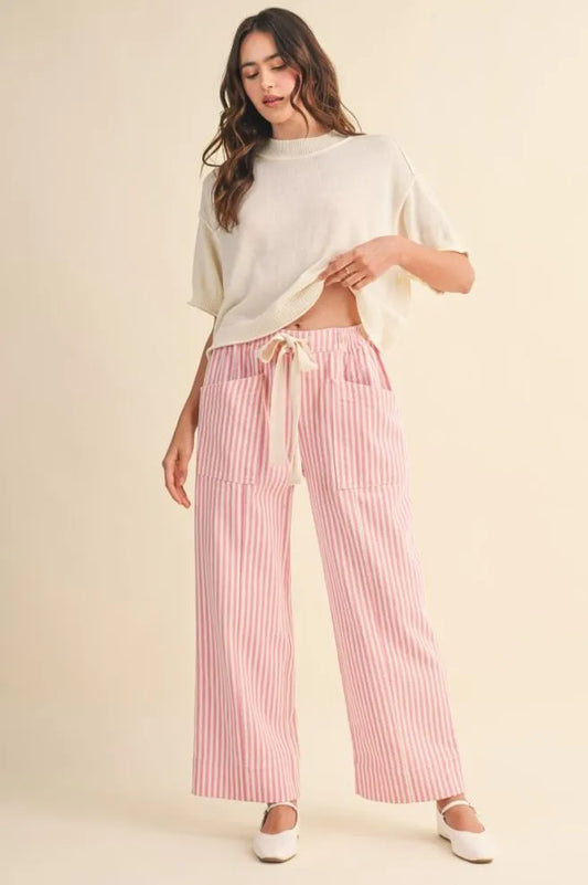 MP5090 Striped Wide Leg Pants