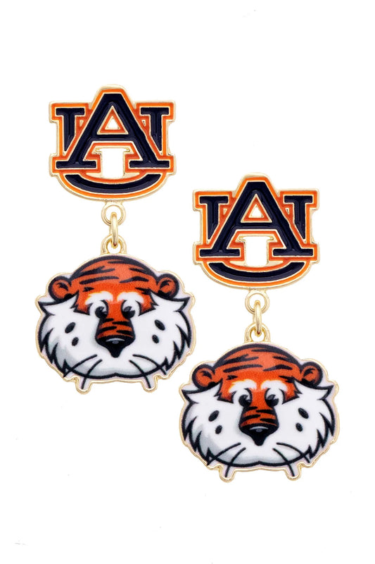 Auburn Tigers Enamel Drop Earrings