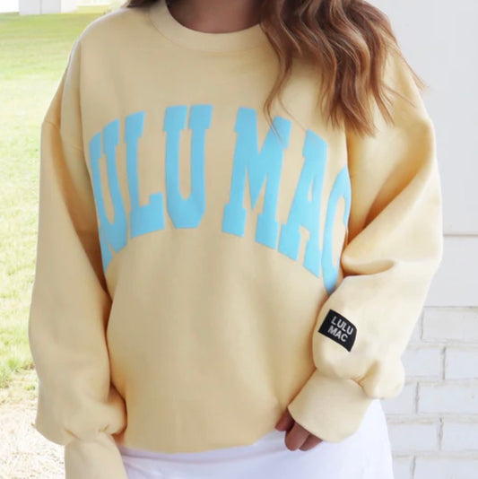 LuLu Mac Butter/Light Blue Puff Sweatshirt